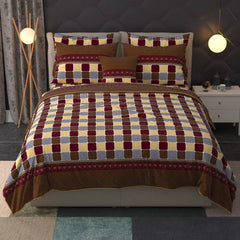 Light Cream Geometric Grid Summer Comforter