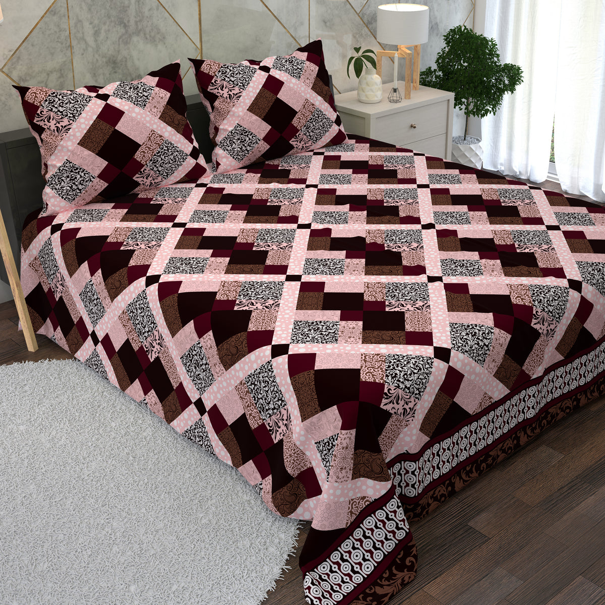 Floral Vine Designs 3 Piece Bedsheet Set