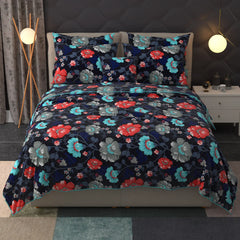Deep Blue Floral Summer Comforter