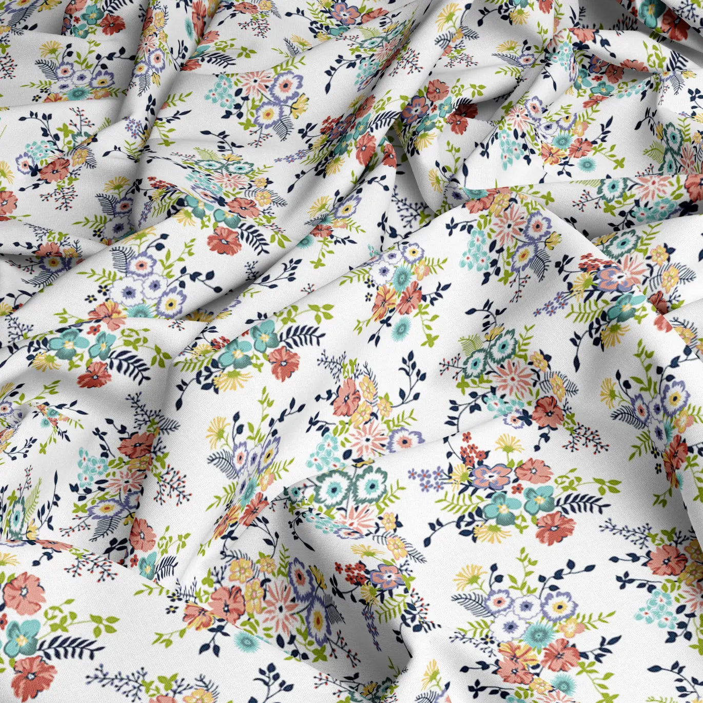 Unstitched 2Pcs Viscose Lawn Fabric (7121 White)