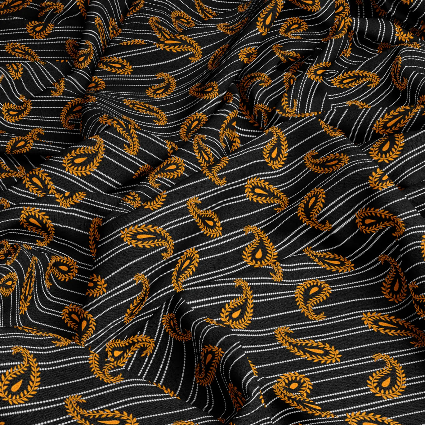 Unstitched 2Pcs Viscose Lawn Fabric  (7962 Black)