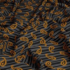 Unstitched 2Pcs Viscose Lawn Fabric  (7962 Black)