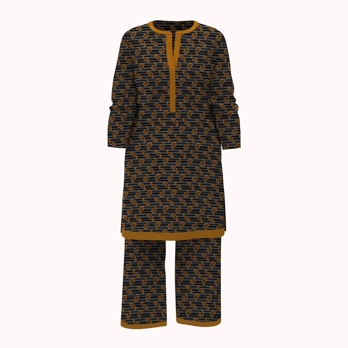 Unstitched 2Pcs Viscose Lawn Fabric  (7962 Black)