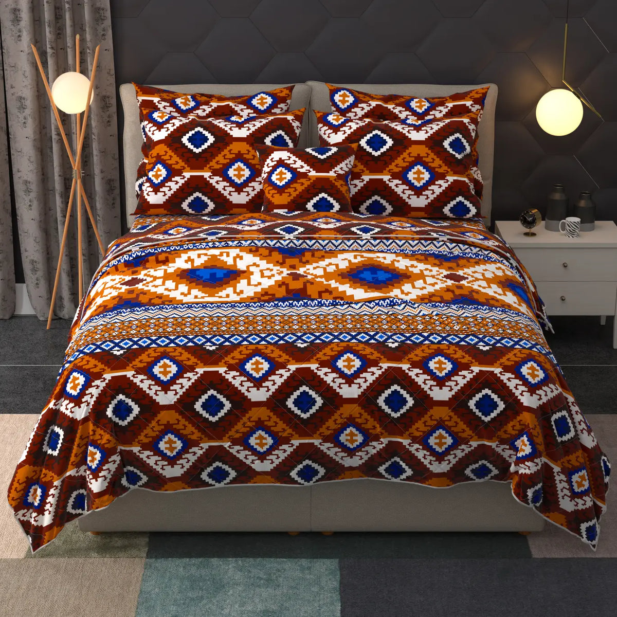 Orange Geometric Summer Comforter