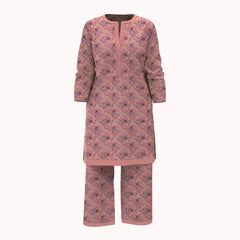 Light Pink Floral Pattern 2Pcs Unstitched Viscose Lawn Fabric