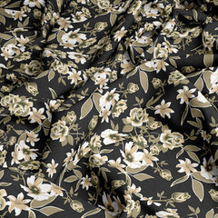 Unstitched 2Pcs Viscose Lawn Fabric  (8842 Black)