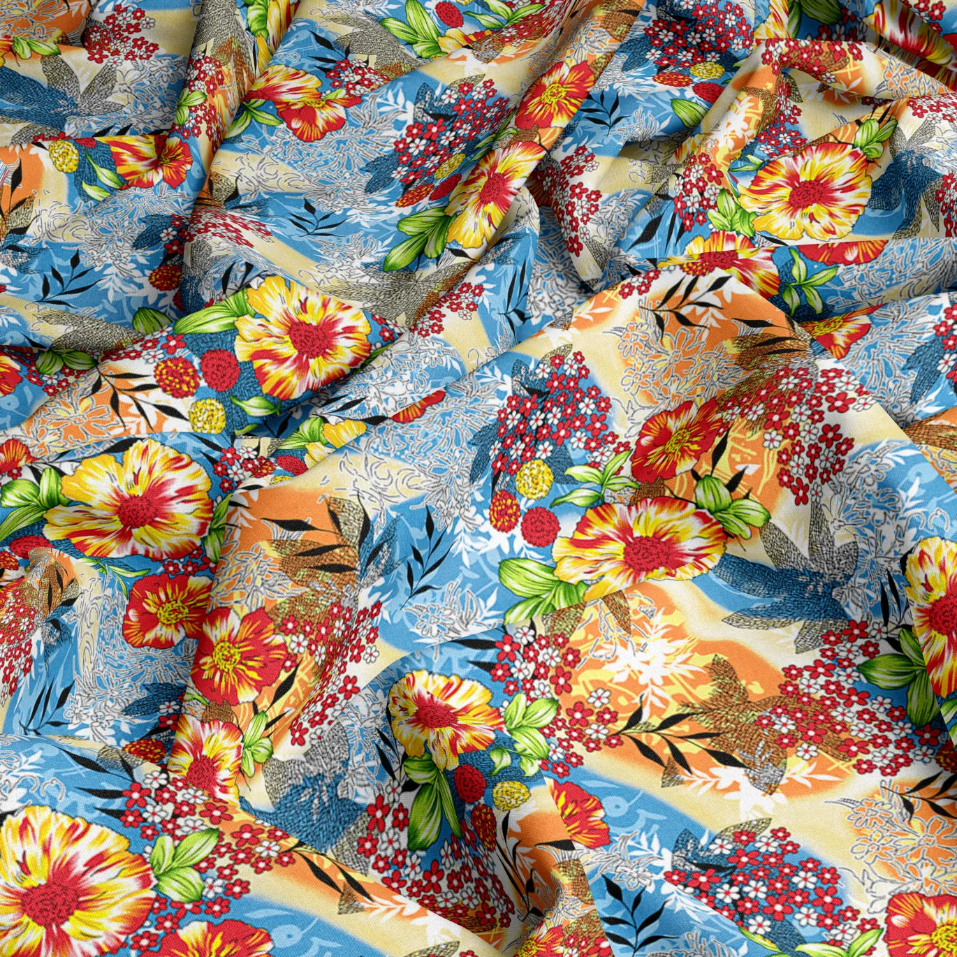 Unstitched 2Pcs Viscose Lawn Fabric (9053 Orange)